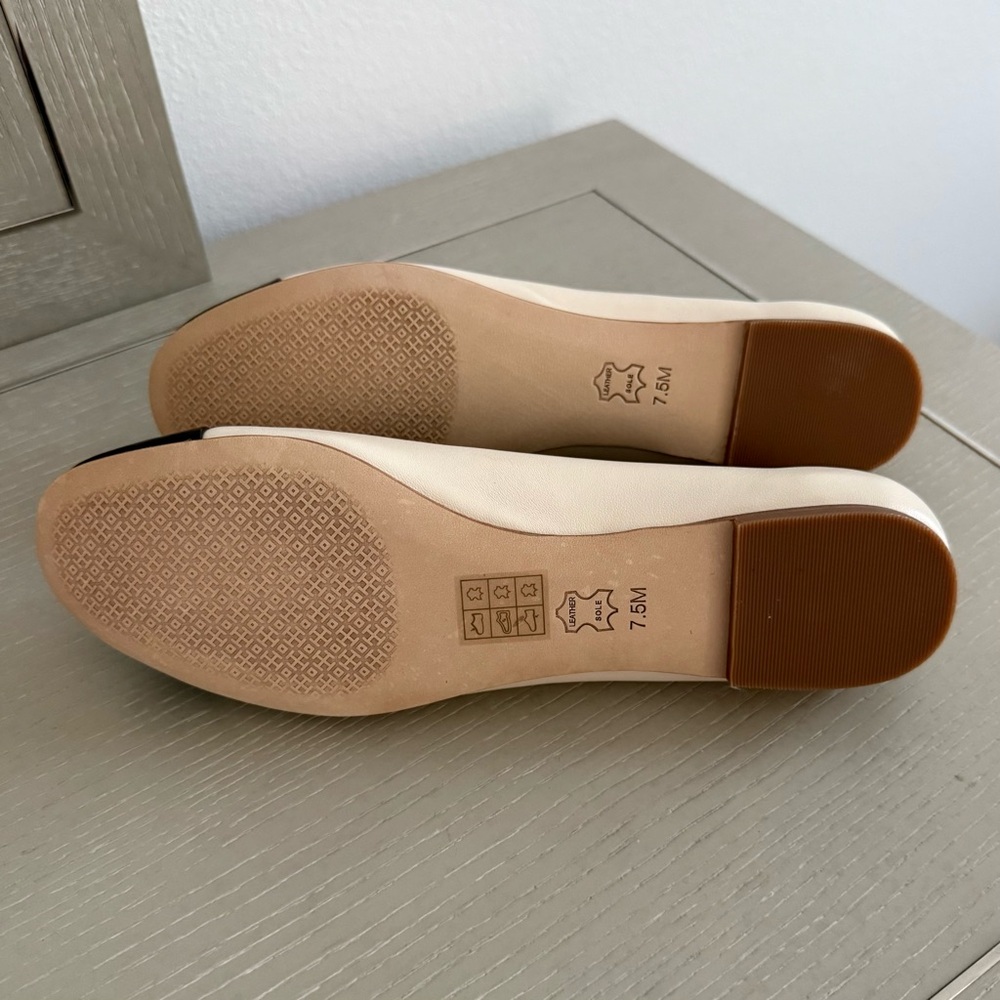 Tory Burch Chelsea Cap Toe Ballet Flats - Cream/Black - Picture 6 of 6